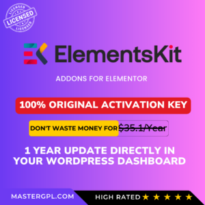 ElementsKit Pro 100% Original License Key – Addons for Elementor| Lifetime License